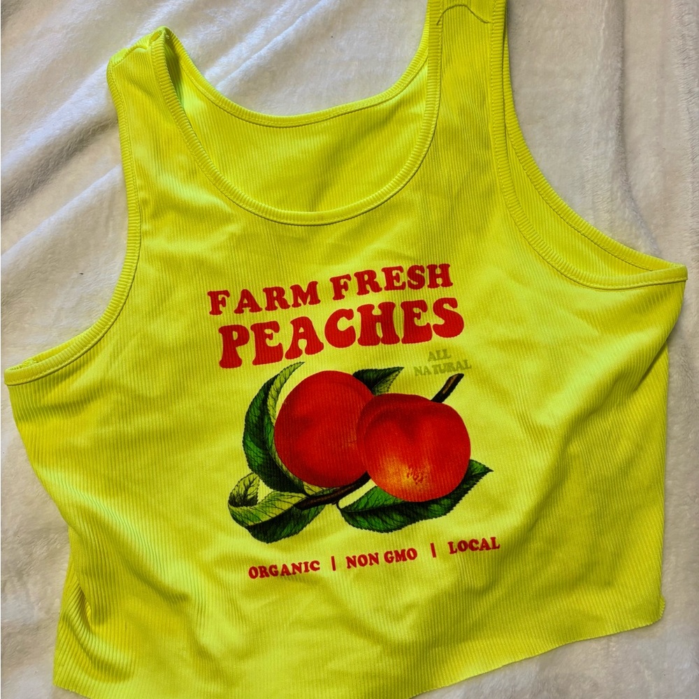 Farm Fresh Peaches Yellow Tank Top